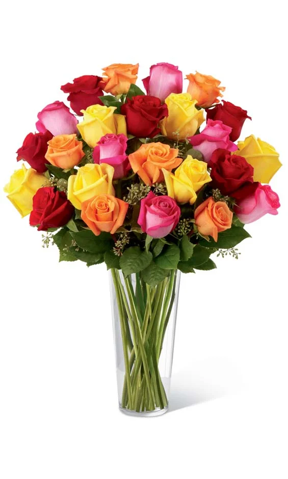 The Kaleidoscope of Roses Bouquet - 24 Roses