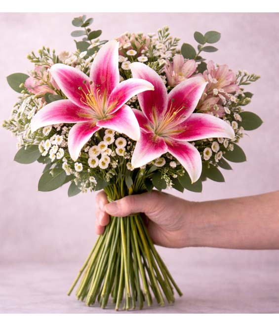 Stargazer Lily Hand-Tied Bouquet